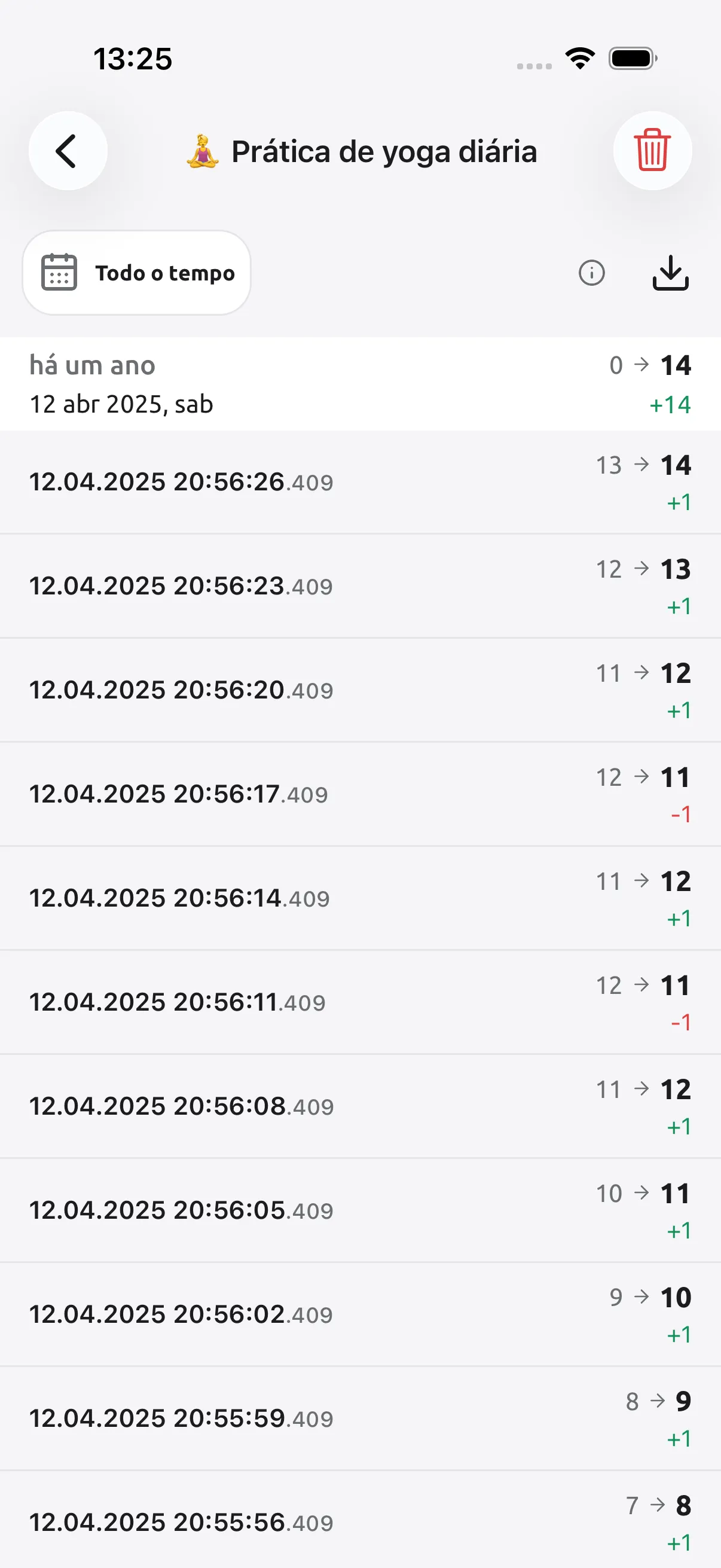Captura de tela do Tally Counter: Cada toque fica registrado
