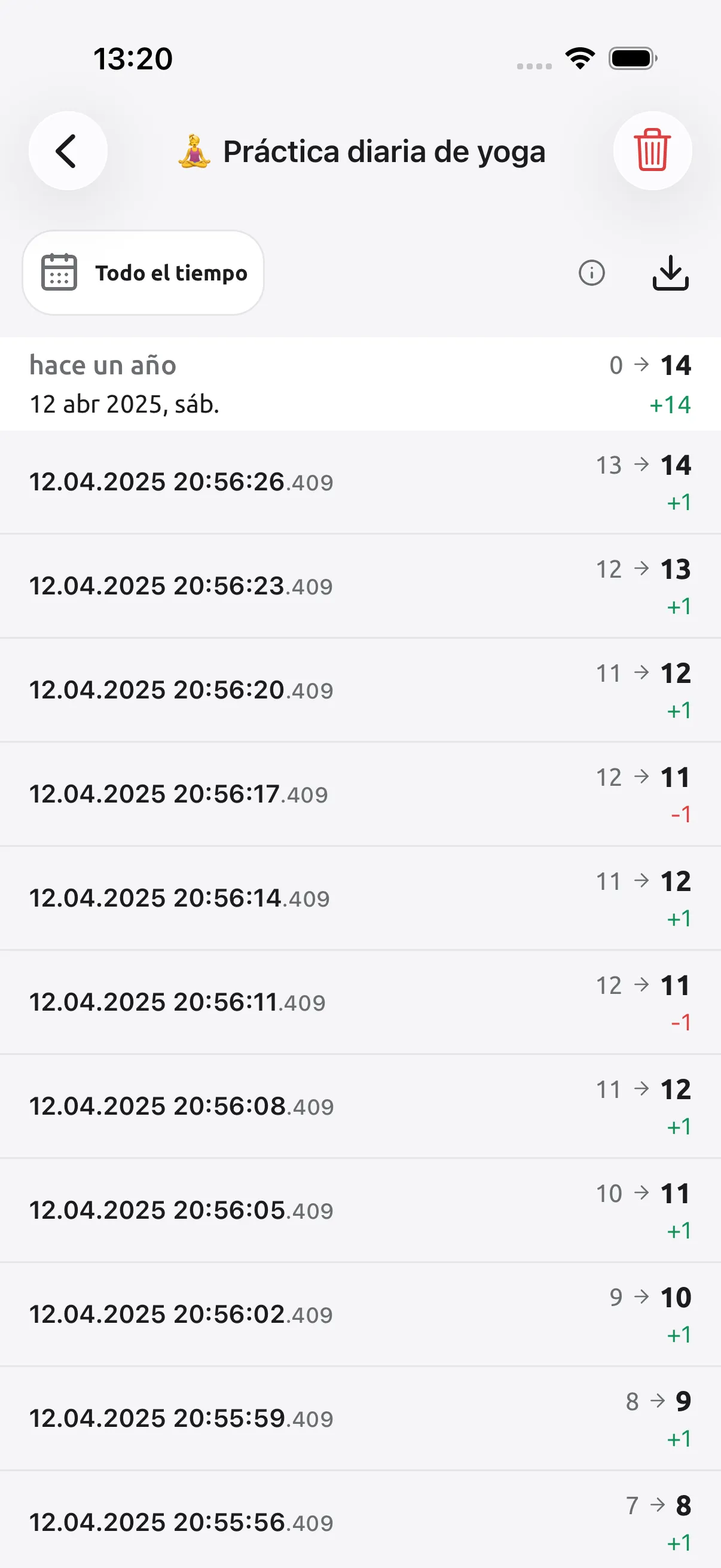 Captura de pantalla de Tally Counter: Cada toque queda registrado