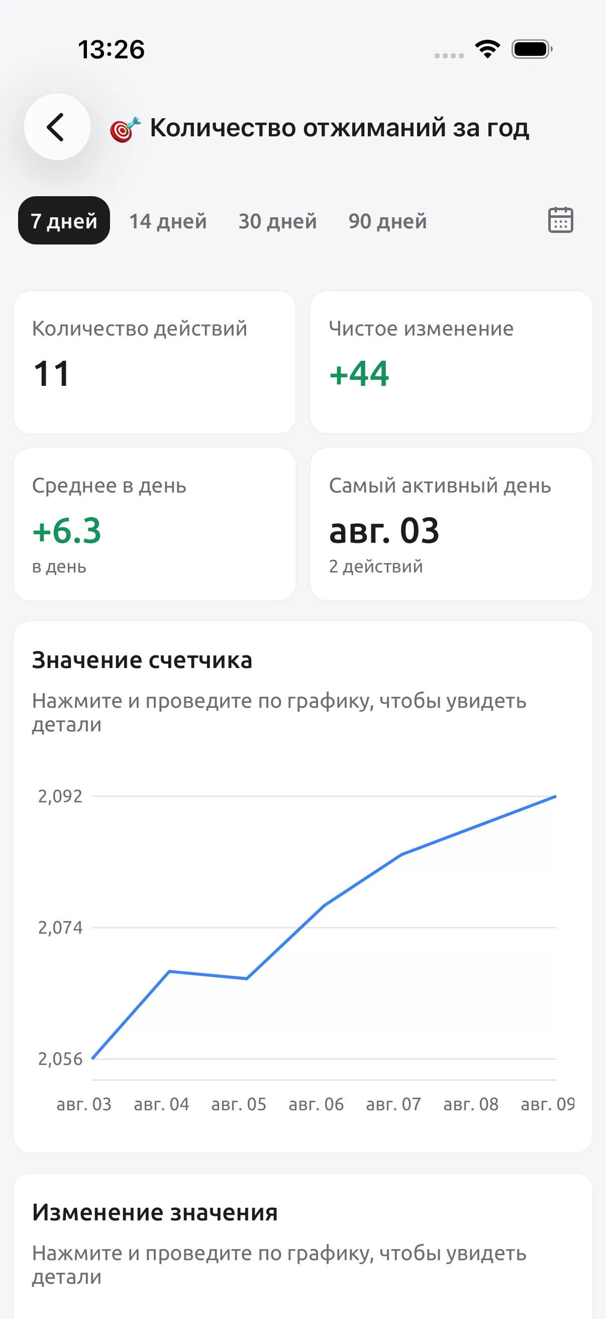 Скриншот Tally Counter: Смотрите на динамику, а не только на итог
