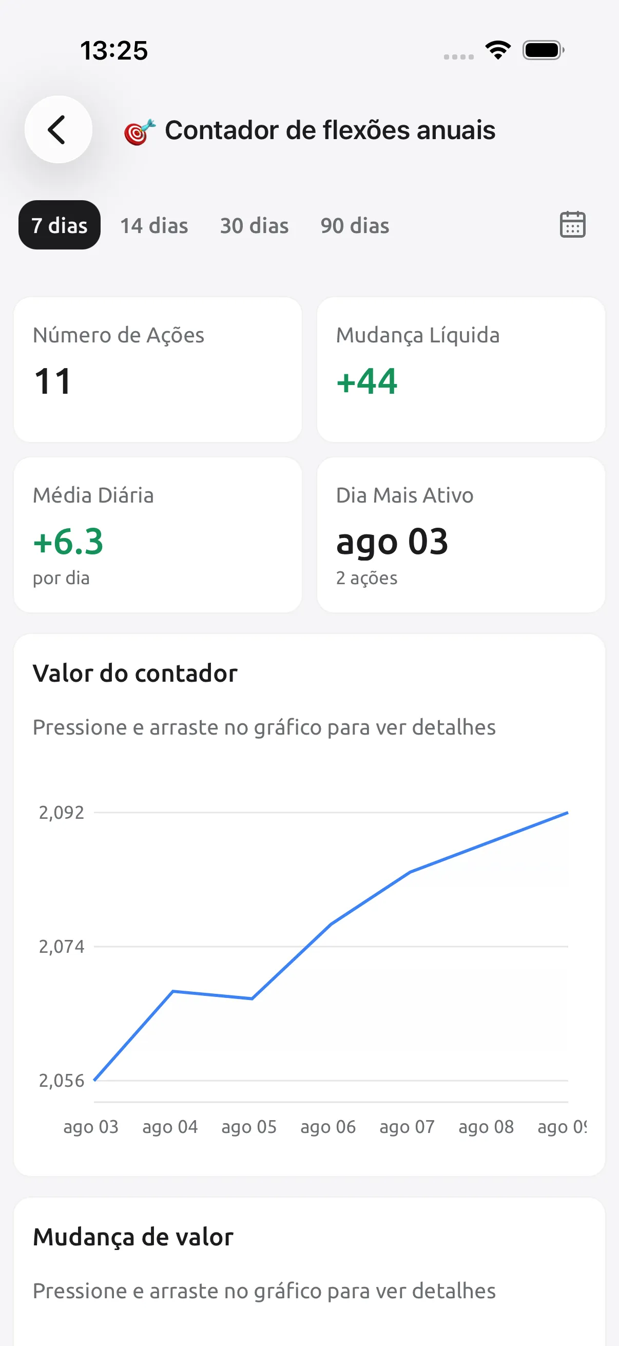 Captura de tela do Tally Counter: Veja a evolução, além do total