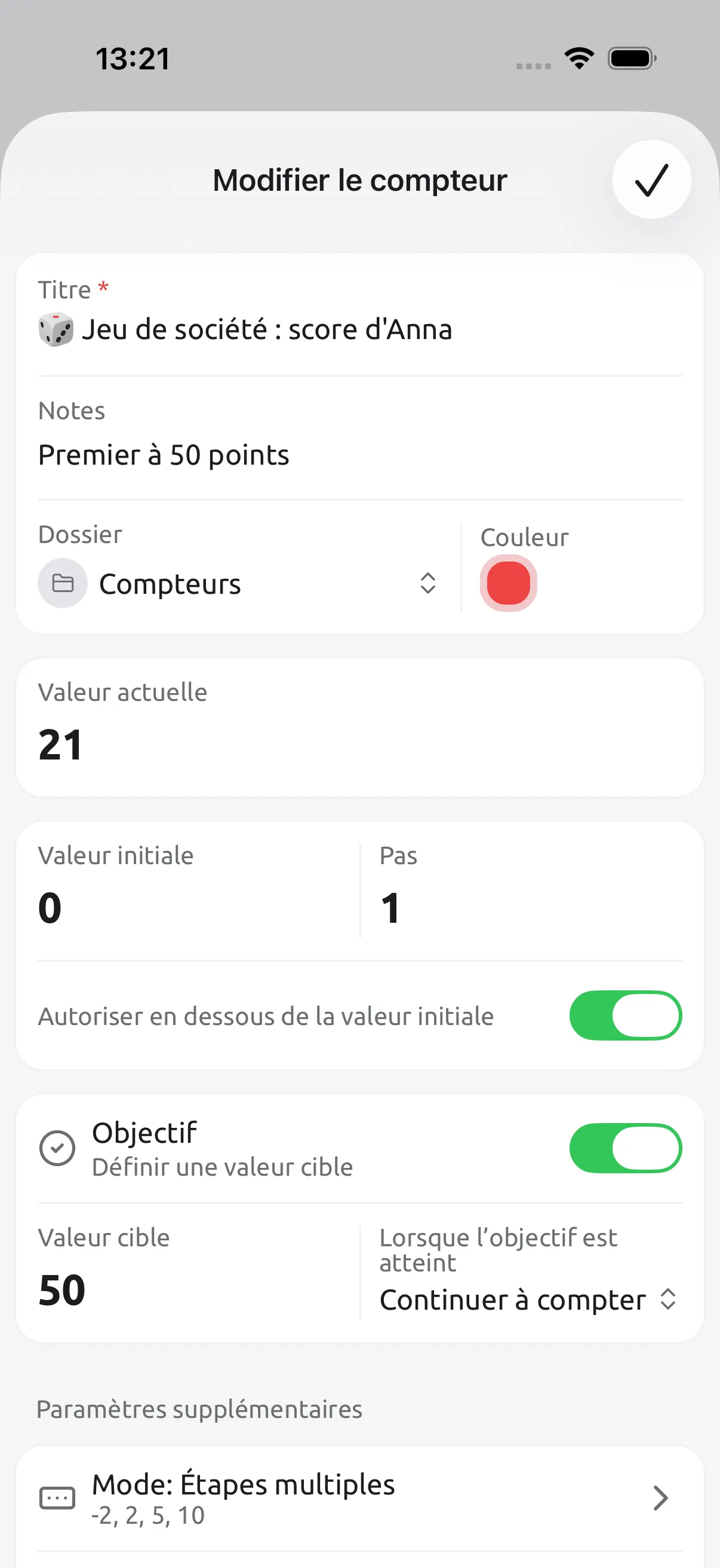 Capture d’écran de Tally Counter : Un compteur à votre image