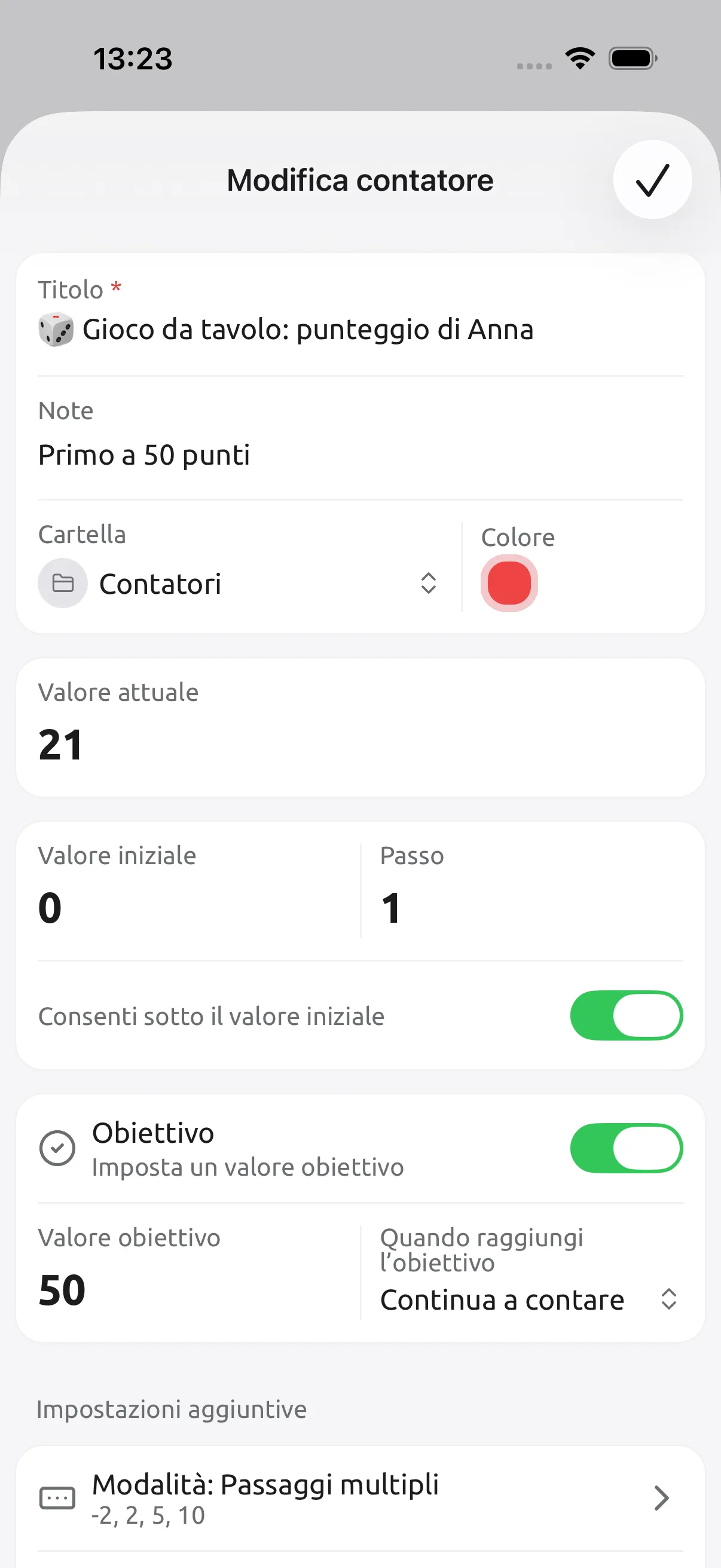 Schermata di Tally Counter: Ogni contatore, a modo tuo